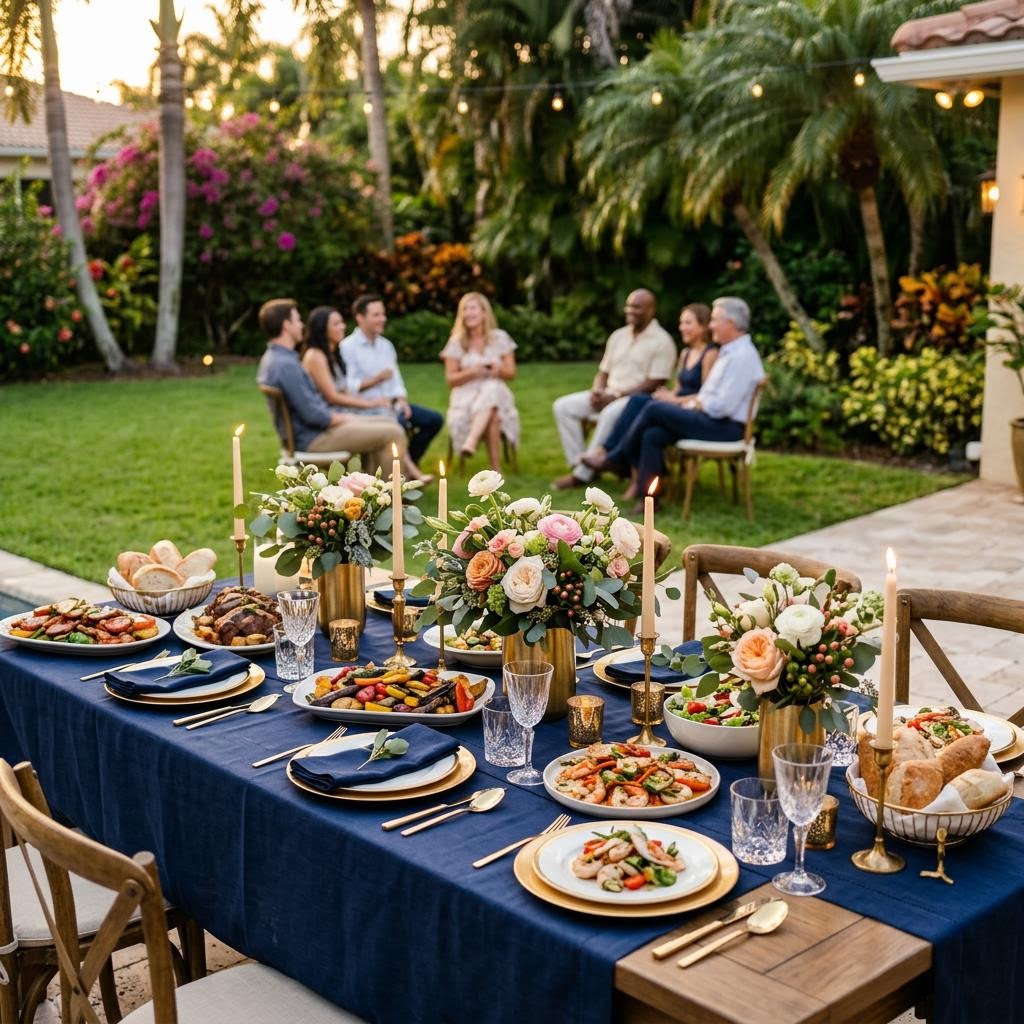 Concept image of an elegantly prepared South Florida celebration table